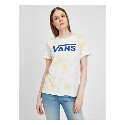 Yellow-cream women's patterned T-shirt VANS - Women