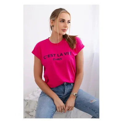 Cotton blouse C'est La Vie Paris fuchsia