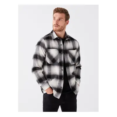 LC Waikiki Comfortable Fit Long Sleeve Plaid Men's Shirt Jacket