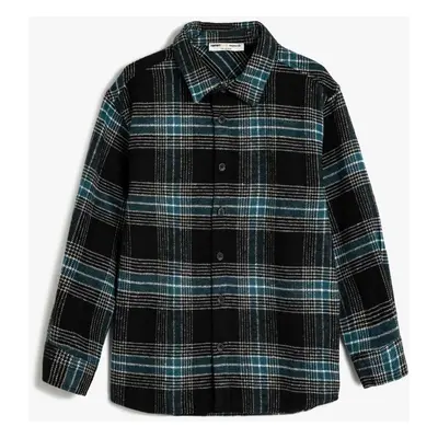 Koton Navy Blue Patterned Boy's Shirt