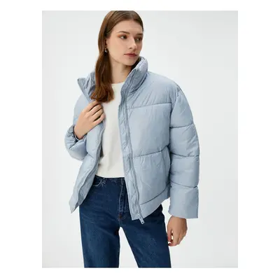 Koton Short Down Coat High Neck Zippered Pocket