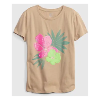 GAP Kids organic t-shirt with sequins floral - Girls