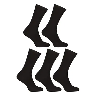 5PACK Nedeto high bamboo black socks