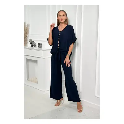 Set of blouses with trousers dark blue