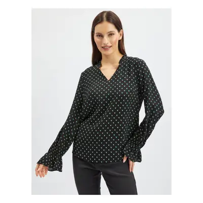 Orsay Black Ladies Patterned Blouse - Women