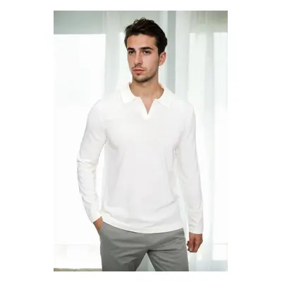 86813 Dewberry Polo Neck Long Sleeve Knitwear-EKRU