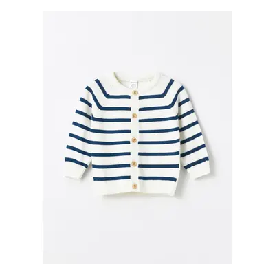 LC Waikiki Crew Neck Striped Baby Boy Knitwear Cardigan