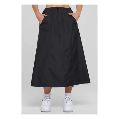 Women's Ripstop Parachute Midi Skirt Black