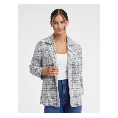 Orsay Blue-cream ladies tweed jacket - Ladies