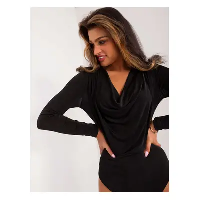 Black shiny women's bodysuit