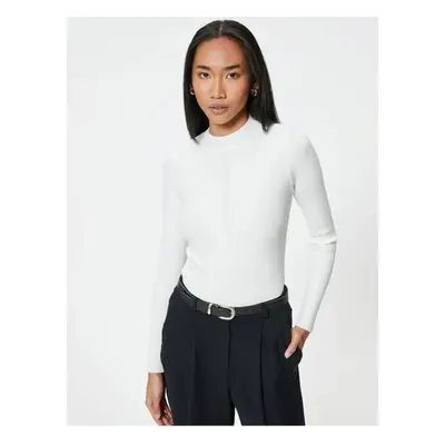 Koton Basic Knitwear Sweater Light Stand Collar Ribbed