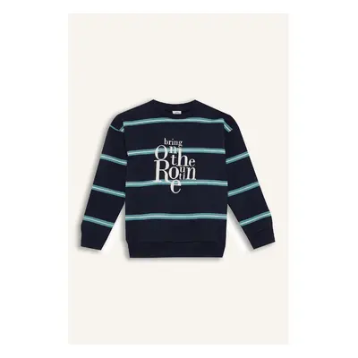 DEFACTO Boy Oversize Wide Pattern Crew Neck Printed Sweatshirt