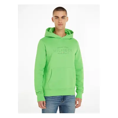 Light Green Mens Sweatshirt Tommy Hilfiger Curve Logo - Men