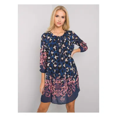 OCH BELLA Dark blue spotted dress