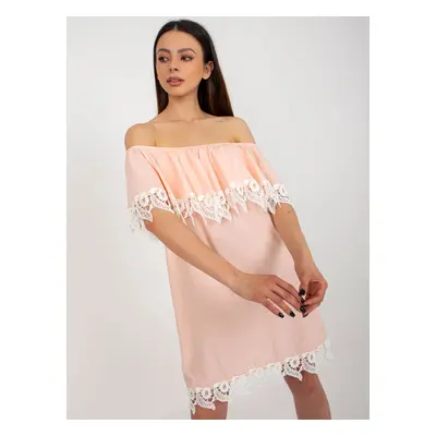 Peach Spanish dress with lace