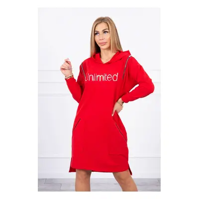 Dress with the inscription unlimited red