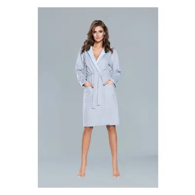 Comfortable bathrobe with long sleeves - blue