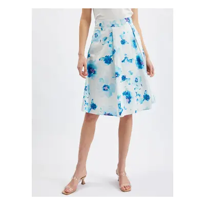 Orsay Blue-White Ladies Flowered Skirt - Women