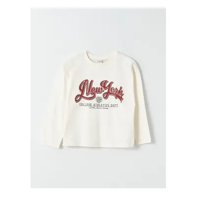 LC Waikiki Crew Neck Printed Long Sleeve Girls' T-Shirt