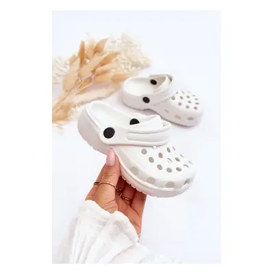 Kids Foam Crocs Slides White Percy