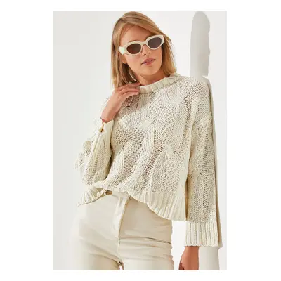 Bianco Lucci Women's Openwork Sweater