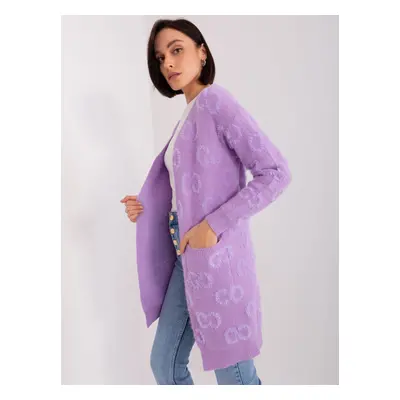 Purple cardigan with pockets