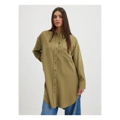 Khaki Ladies Long Shirt ONLY Corin-Aris - Women