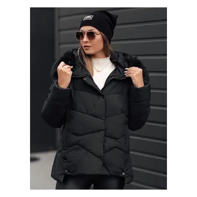 Women&#039;s winter jacket FIXMIX quilted with hood black Dstreet