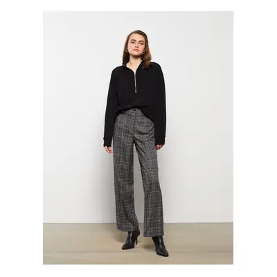 LC Waikiki Standard Fit Plaid Women's Trousers