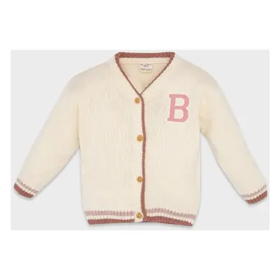 DEFACTO Baby Girl Basic V Neck Buttoned Knitted Cardigan