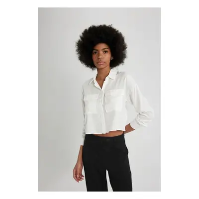 DEFACTO Regular Fit Long Sleeve Crop Shirt