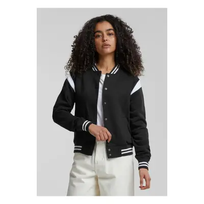 Women's inset College Sweat Jacket blk/wht