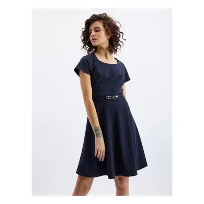 Orsay Dark blue ladies dress with belt - Women