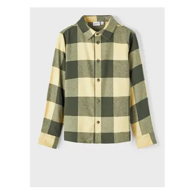 Green Boys Plaid Flannel Shirt name it Liman - Boys