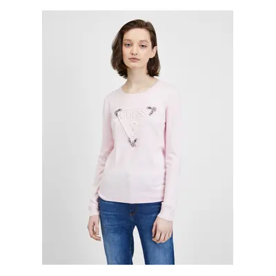 Light pink Ladies Sweatshirt Guess Ines - Women