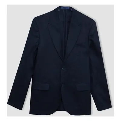 DEFACTO Regular Fit Half Lining Linen Blazer Jacket