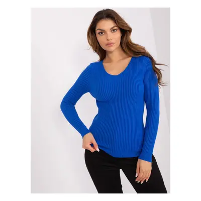 Dark blue fitted classic sweater