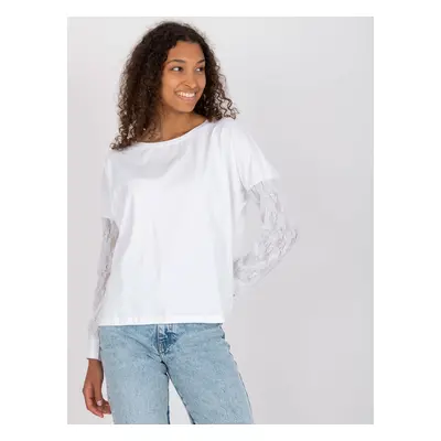 White blouse with lace sleeves Shantelle RUE PARIS