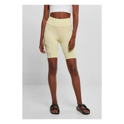 Women's High Waist Tech Mesh Cycle Shorts, Soft Yellow