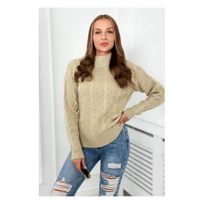 Sweater over the head light beige