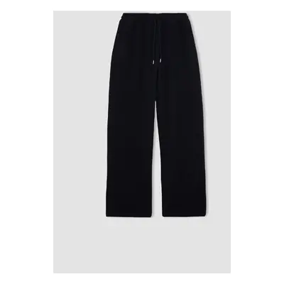 DEFACTO Wide Leg Wide Leg Elastic Waist Laced Basic Plain Pocket Trousers