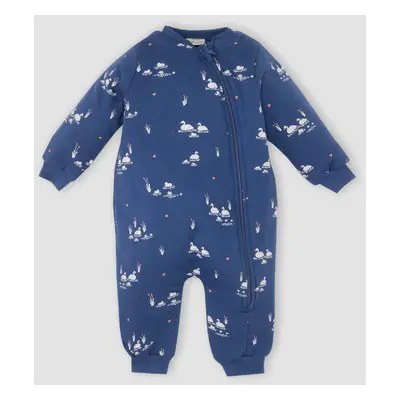 DEFACTO Baby Girl Newborn Zippered 2.5 Tog Fiber Animal Patterned Combed Cotton Long Sleeve Jump