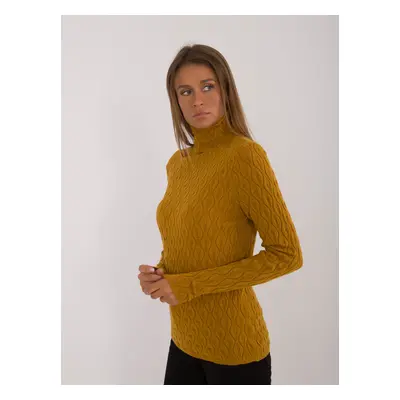 Women's dark yellow turtleneck