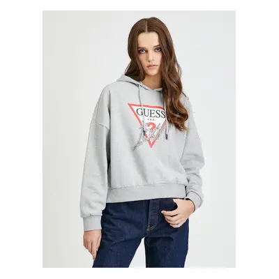 Light Grey Women's Oversize Hoodie Guess - Women