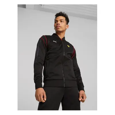 Black Mens Zipper Sweatshirt Puma Ferrari Race MT7 - Men