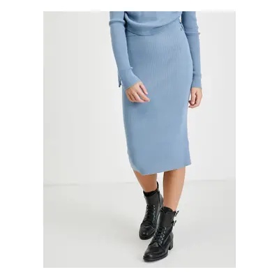 Light Blue Sheath Sweater Skirt Guess Calire - Women