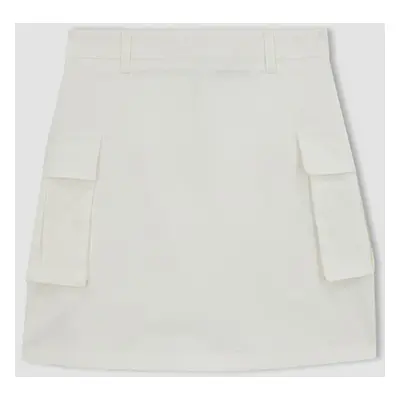 DEFACTO A-Line Normal Waist Gabardine Mini Skirt