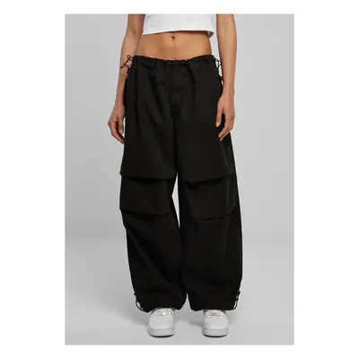 Women's cotton parachute pants black