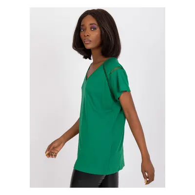 Basic green viscose blouse