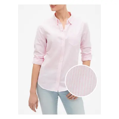 GAP Pink women's v-fitted boyfriend oxf shirt